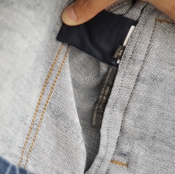 ***SOLD***100% Authentic Versace Logo Denim Jacket - Picture 7 of 13